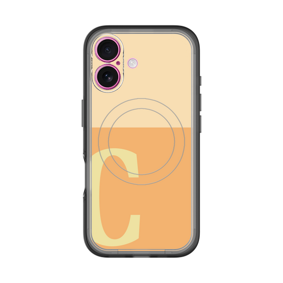 スリムプロテクションプレミアムケース with MagSafe［ オリジナル - initial two tone - C orange ］