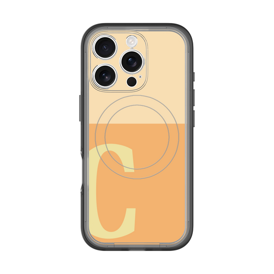 スリムプロテクションプレミアムケース with MagSafe［ オリジナル - initial two tone - C orange ］