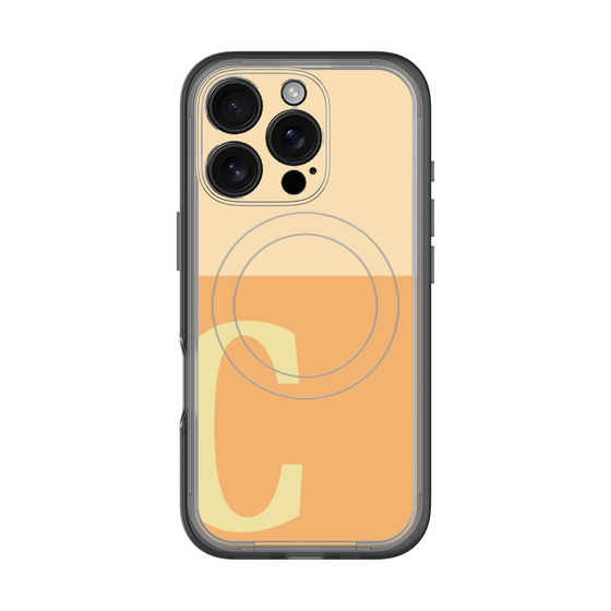 スリムプロテクションプレミアムケース with MagSafe［ オリジナル - initial two tone - C orange ］