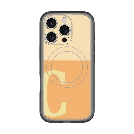 スリムプロテクションプレミアムケース with MagSafe［ オリジナル - initial two tone - C orange ］