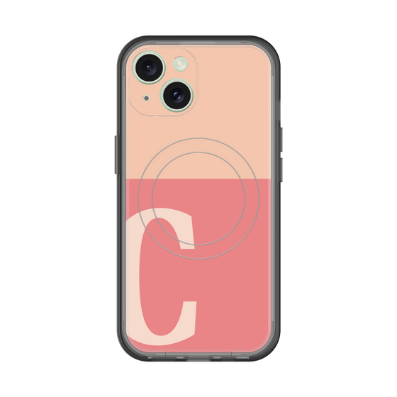 スリムプロテクションプレミアムケース with MagSafe［ オリジナル - initial two tone - C pink ］