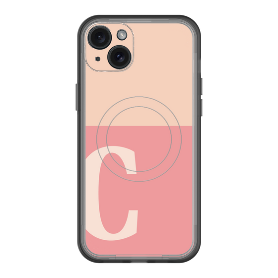 スリムプロテクションプレミアムケース with MagSafe［ オリジナル - initial two tone - C pink ］