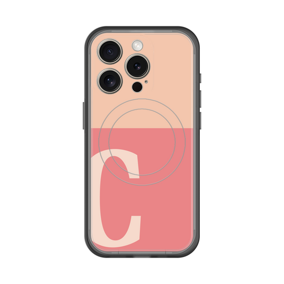 スリムプロテクションプレミアムケース with MagSafe［ オリジナル - initial two tone - C pink ］