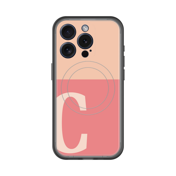 スリムプロテクションプレミアムケース with MagSafe［ オリジナル - initial two tone - C pink ］
