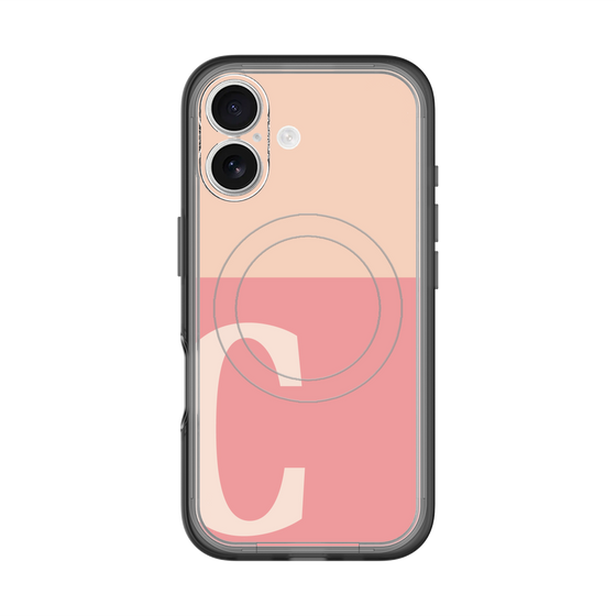 スリムプロテクションプレミアムケース with MagSafe［ オリジナル - initial two tone - C pink ］