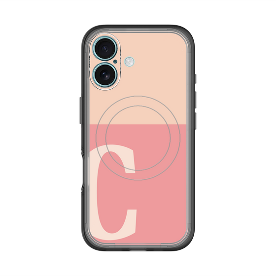 スリムプロテクションプレミアムケース with MagSafe［ オリジナル - initial two tone - C pink ］