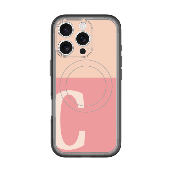 スリムプロテクションプレミアムケース with MagSafe［ オリジナル - initial two tone - C pink ］