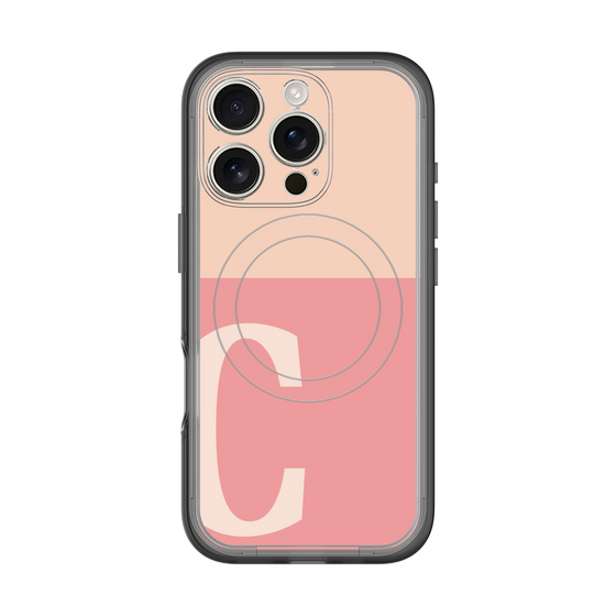 スリムプロテクションプレミアムケース with MagSafe［ オリジナル - initial two tone - C pink ］