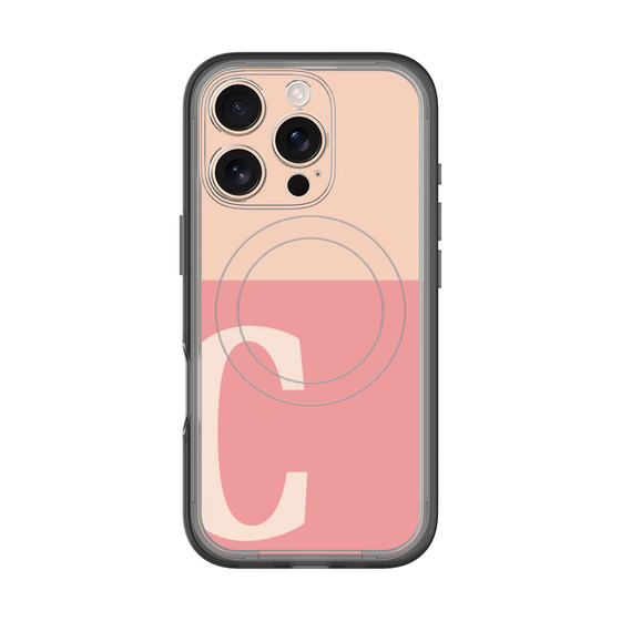 スリムプロテクションプレミアムケース with MagSafe［ オリジナル - initial two tone - C pink ］