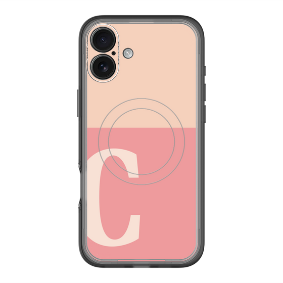スリムプロテクションプレミアムケース with MagSafe［ オリジナル - initial two tone - C pink ］