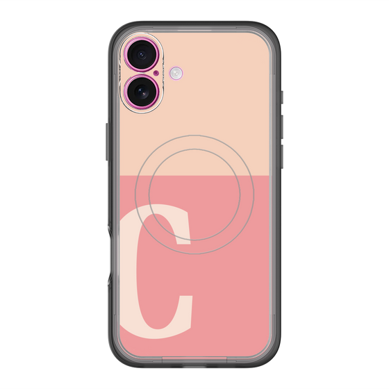 スリムプロテクションプレミアムケース with MagSafe［ オリジナル - initial two tone - C pink ］