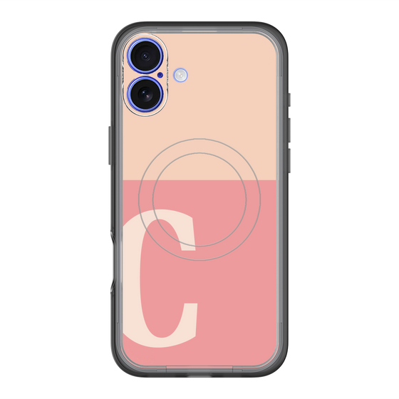 スリムプロテクションプレミアムケース with MagSafe［ オリジナル - initial two tone - C pink ］