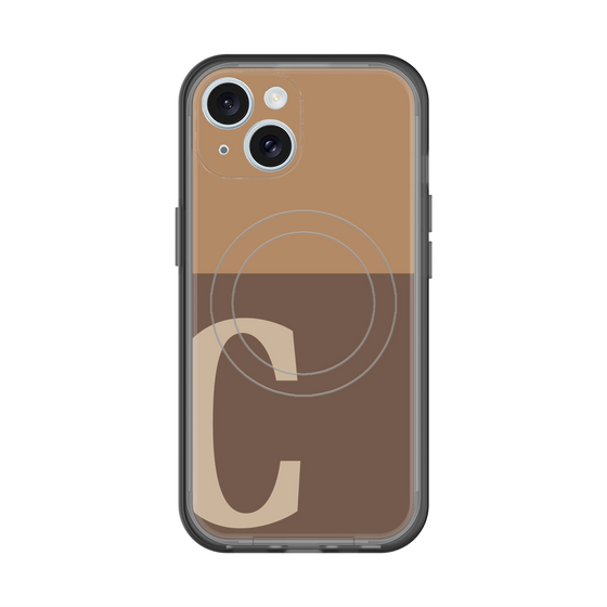 スリムプロテクションプレミアムケース with MagSafe［ オリジナル - initial two tone - C brown ］