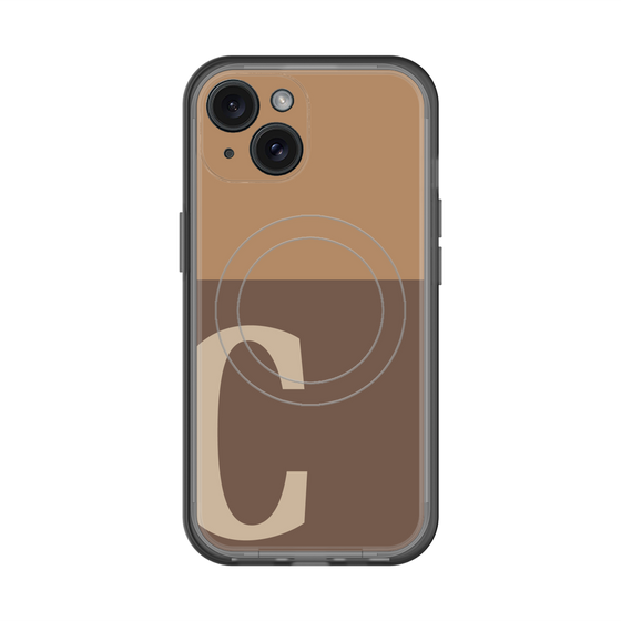 スリムプロテクションプレミアムケース with MagSafe［ オリジナル - initial two tone - C brown ］
