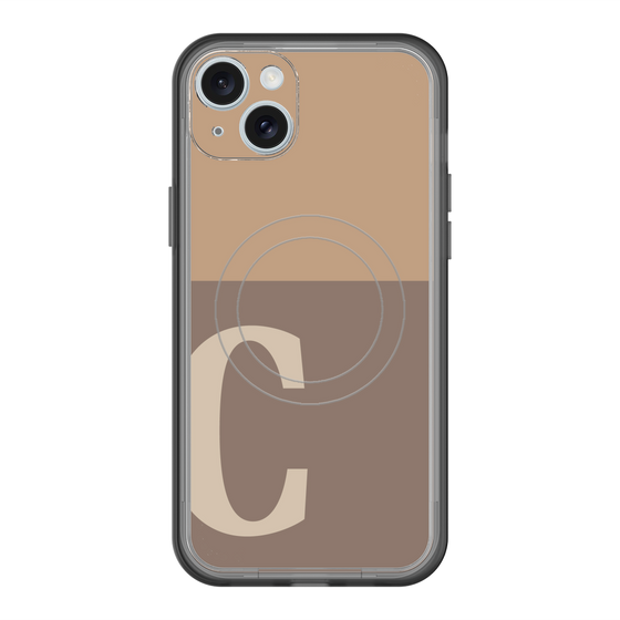 スリムプロテクションプレミアムケース with MagSafe［ オリジナル - initial two tone - C brown ］