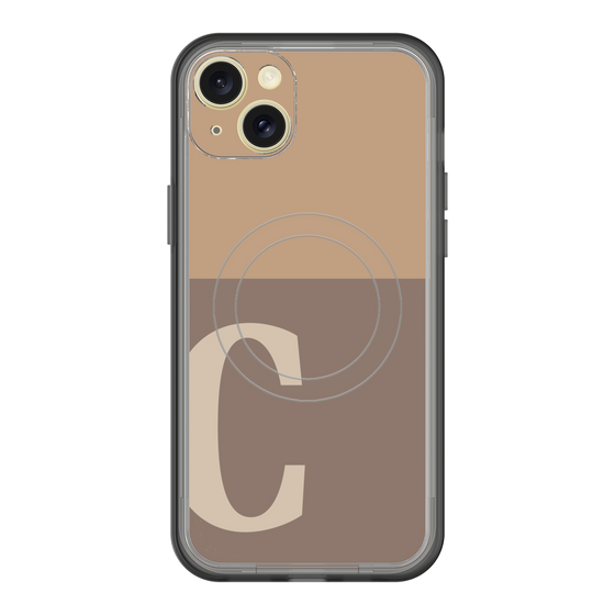 スリムプロテクションプレミアムケース with MagSafe［ オリジナル - initial two tone - C brown ］