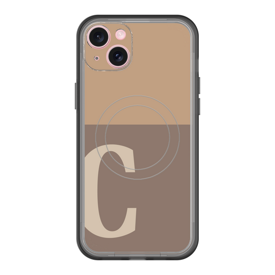 スリムプロテクションプレミアムケース with MagSafe［ オリジナル - initial two tone - C brown ］