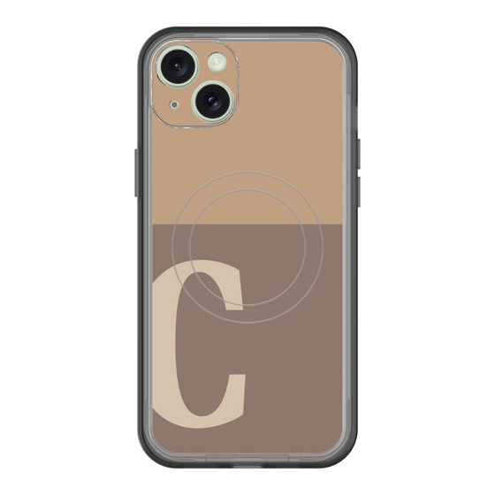 スリムプロテクションプレミアムケース with MagSafe［ オリジナル - initial two tone - C brown ］