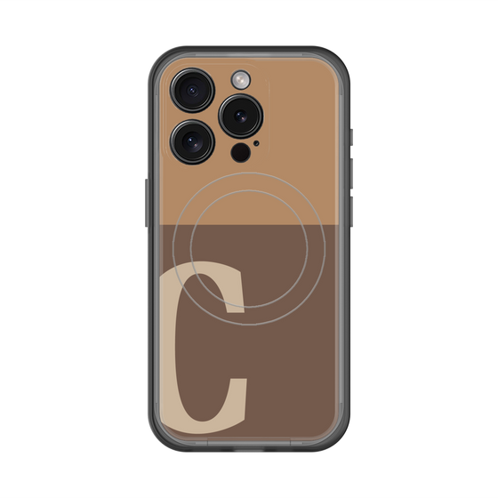 スリムプロテクションプレミアムケース with MagSafe［ オリジナル - initial two tone - C brown ］