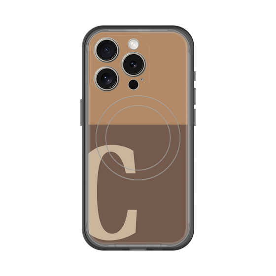 スリムプロテクションプレミアムケース with MagSafe［ オリジナル - initial two tone - C brown ］