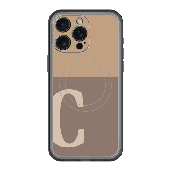 スリムプロテクションプレミアムケース with MagSafe［ オリジナル - initial two tone - C brown ］