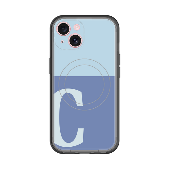 スリムプロテクションプレミアムケース with MagSafe［ オリジナル - initial two tone - C blue ］