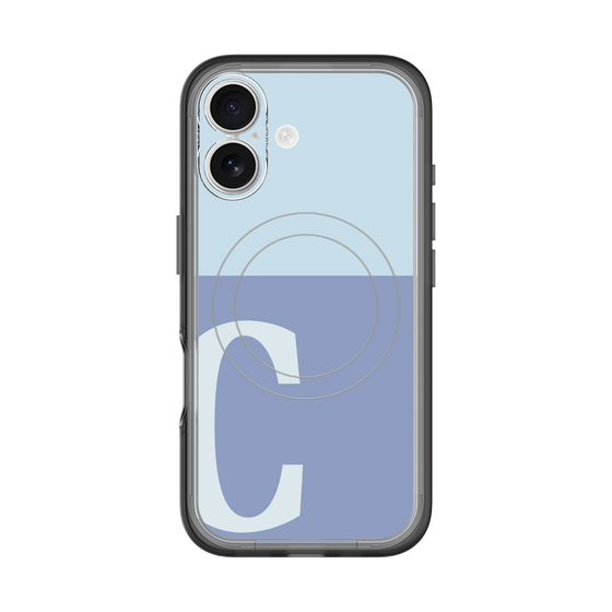 スリムプロテクションプレミアムケース with MagSafe［ オリジナル - initial two tone - C blue ］