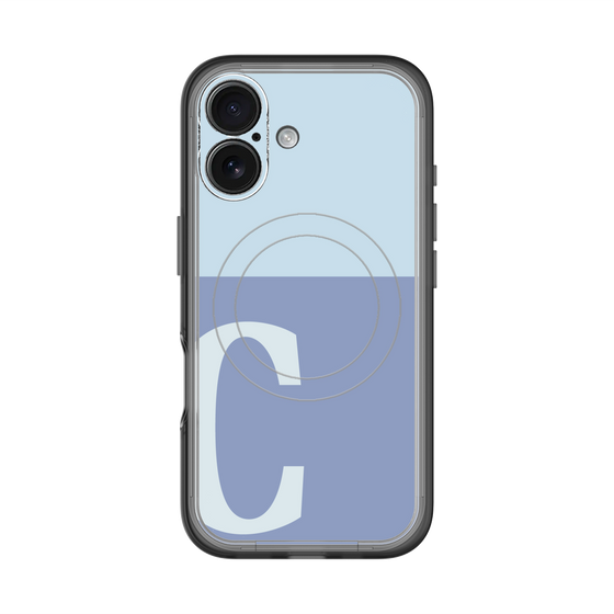 スリムプロテクションプレミアムケース with MagSafe［ オリジナル - initial two tone - C blue ］