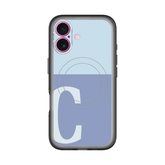 スリムプロテクションプレミアムケース with MagSafe［ オリジナル - initial two tone - C blue ］