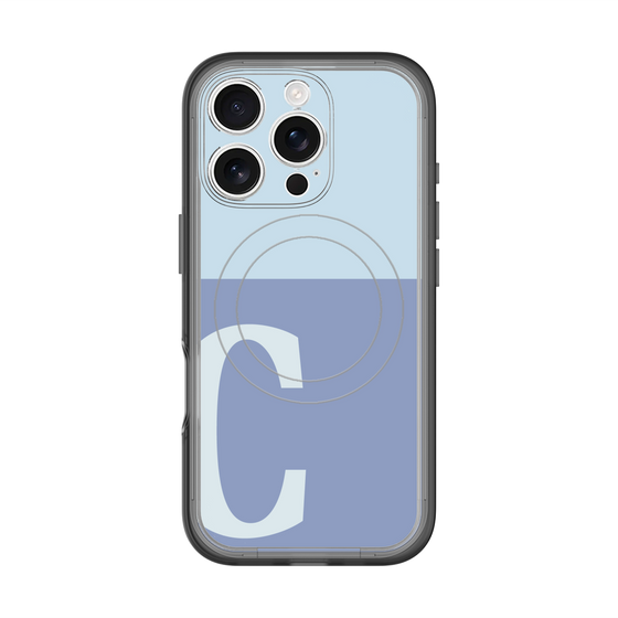 スリムプロテクションプレミアムケース with MagSafe［ オリジナル - initial two tone - C blue ］