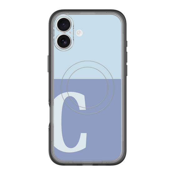 スリムプロテクションプレミアムケース with MagSafe［ オリジナル - initial two tone - C blue ］