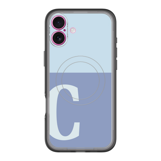 スリムプロテクションプレミアムケース with MagSafe［ オリジナル - initial two tone - C blue ］