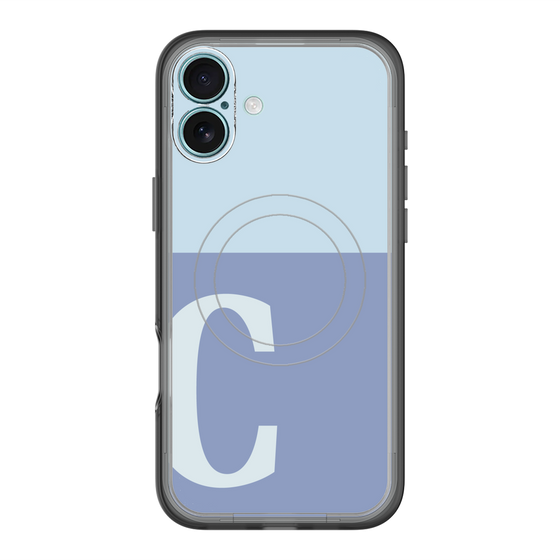スリムプロテクションプレミアムケース with MagSafe［ オリジナル - initial two tone - C blue ］