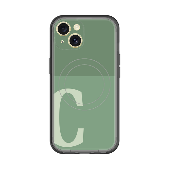 スリムプロテクションプレミアムケース with MagSafe［ オリジナル - initial two tone - C green ］