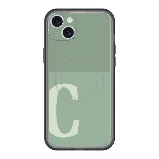 スリムプロテクションプレミアムケース with MagSafe［ オリジナル - initial two tone - C green ］