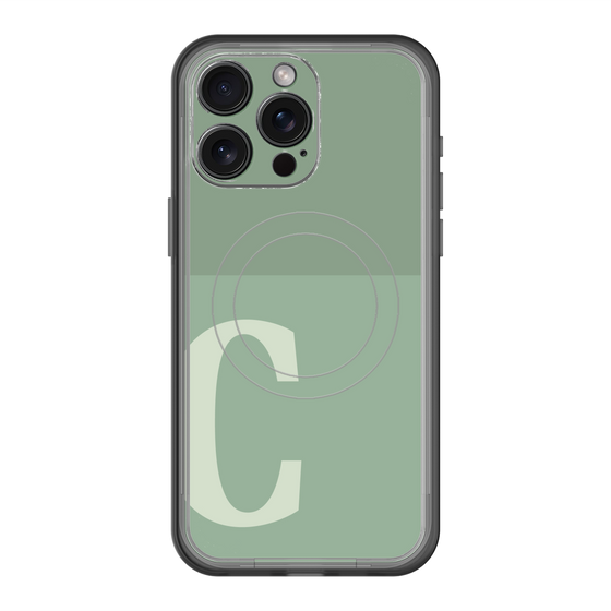 スリムプロテクションプレミアムケース with MagSafe［ オリジナル - initial two tone - C green ］