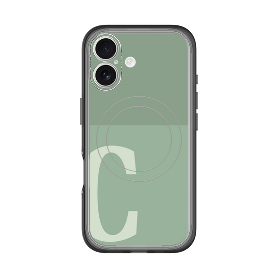 スリムプロテクションプレミアムケース with MagSafe［ オリジナル - initial two tone - C green ］