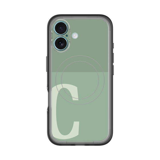 スリムプロテクションプレミアムケース with MagSafe［ オリジナル - initial two tone - C green ］