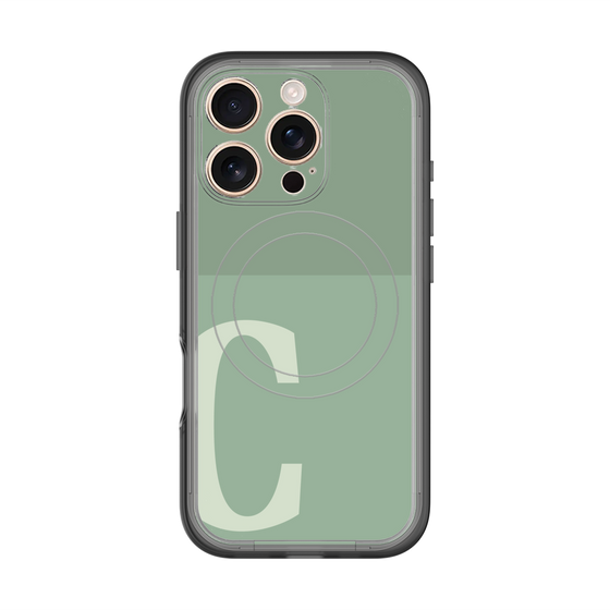 スリムプロテクションプレミアムケース with MagSafe［ オリジナル - initial two tone - C green ］