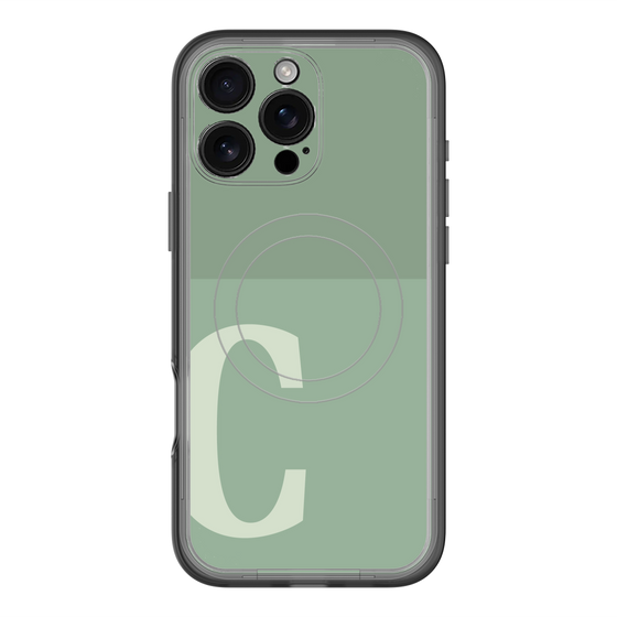 スリムプロテクションプレミアムケース with MagSafe［ オリジナル - initial two tone - C green ］