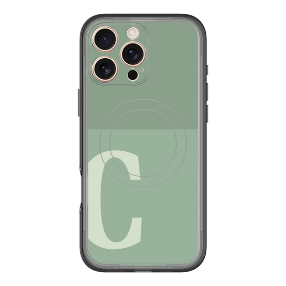 スリムプロテクションプレミアムケース with MagSafe［ オリジナル - initial two tone - C green ］