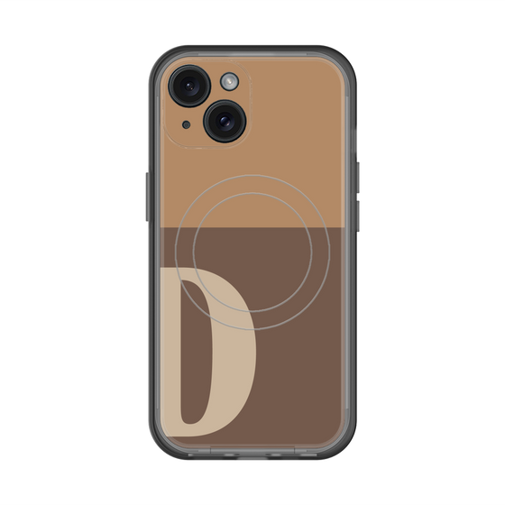 スリムプロテクションプレミアムケース with MagSafe［ オリジナル - initial two tone - D brown ］