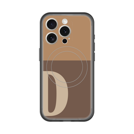 スリムプロテクションプレミアムケース with MagSafe［ オリジナル - initial two tone - D brown ］