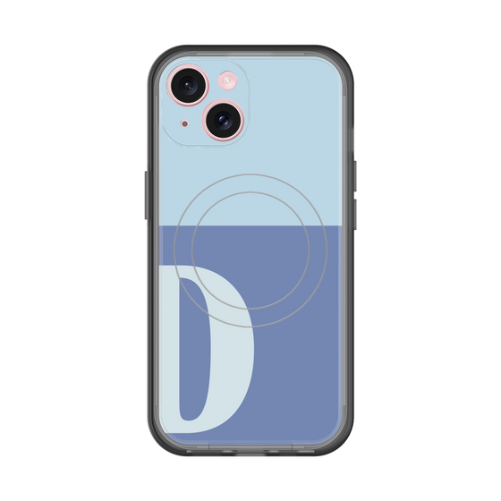 スリムプロテクションプレミアムケース with MagSafe［ オリジナル - initial two tone - D blue ］