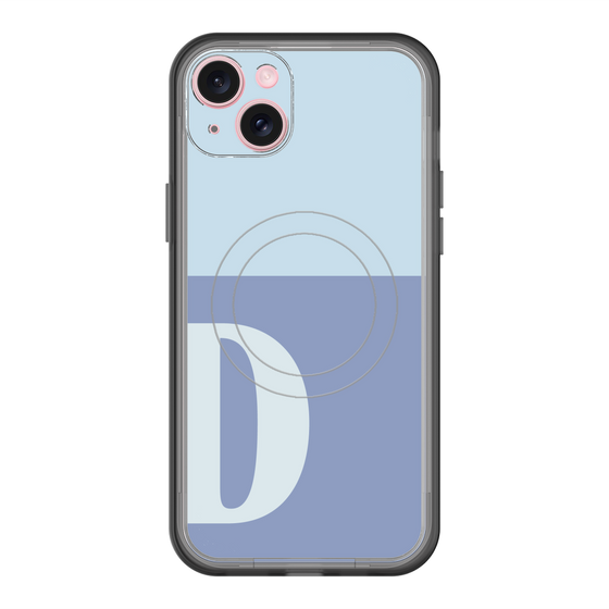 スリムプロテクションプレミアムケース with MagSafe［ オリジナル - initial two tone - D blue ］