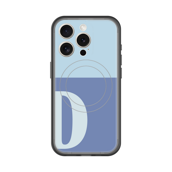 スリムプロテクションプレミアムケース with MagSafe［ オリジナル - initial two tone - D blue ］