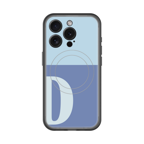 スリムプロテクションプレミアムケース with MagSafe［ オリジナル - initial two tone - D blue ］