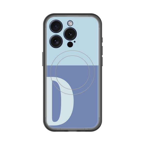スリムプロテクションプレミアムケース with MagSafe［ オリジナル - initial two tone - D blue ］