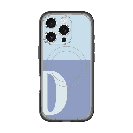 スリムプロテクションプレミアムケース with MagSafe［ オリジナル - initial two tone - D blue ］