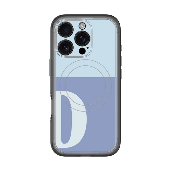 スリムプロテクションプレミアムケース with MagSafe［ オリジナル - initial two tone - D blue ］